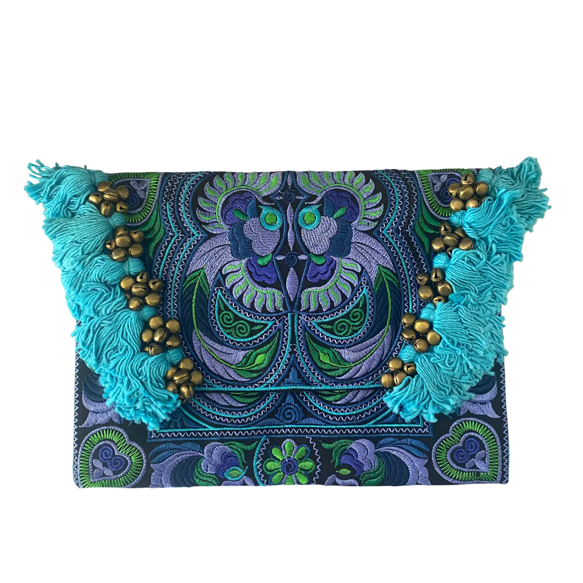 Adelita Embroidered Bird Boho Clutch iPad | Tablet Bag - Thailand - Image 3
