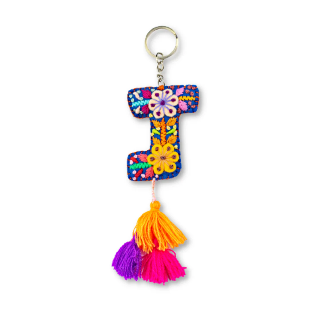 Alphabet Letter Embroidered Boho Keychain | Bag Charm - Mexico - Image 13