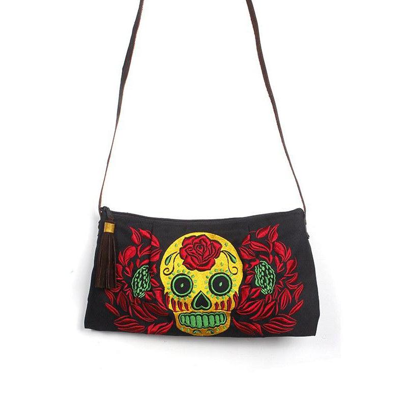 Culturas Sugar Skull Crossbody Embroidered Bag - Thailand - Image 5
