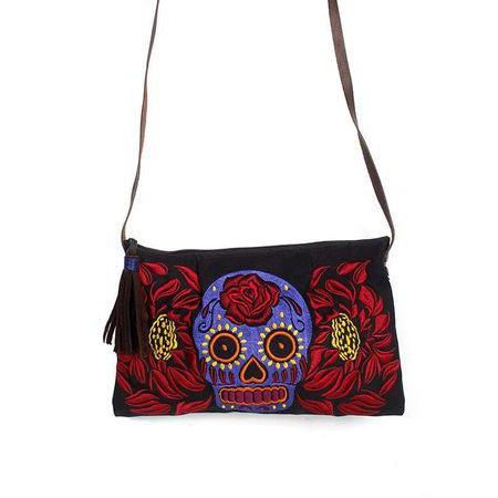 Culturas Sugar Skull Crossbody Embroidered Bag - Thailand - Image 6