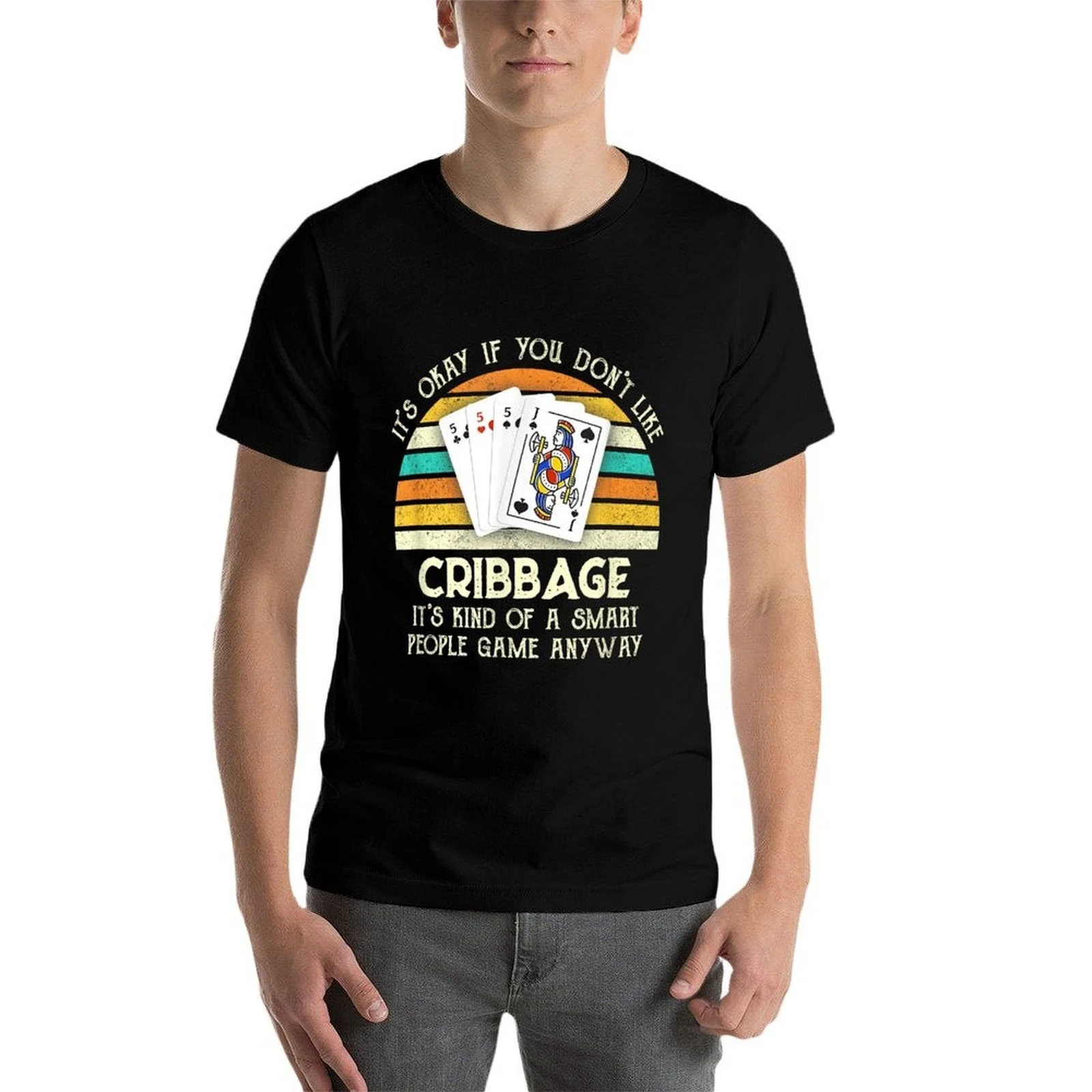 Its Okay If You Dont Like Cribbage Funny Cribbage Player  Cotton T-Shirt - Image 5