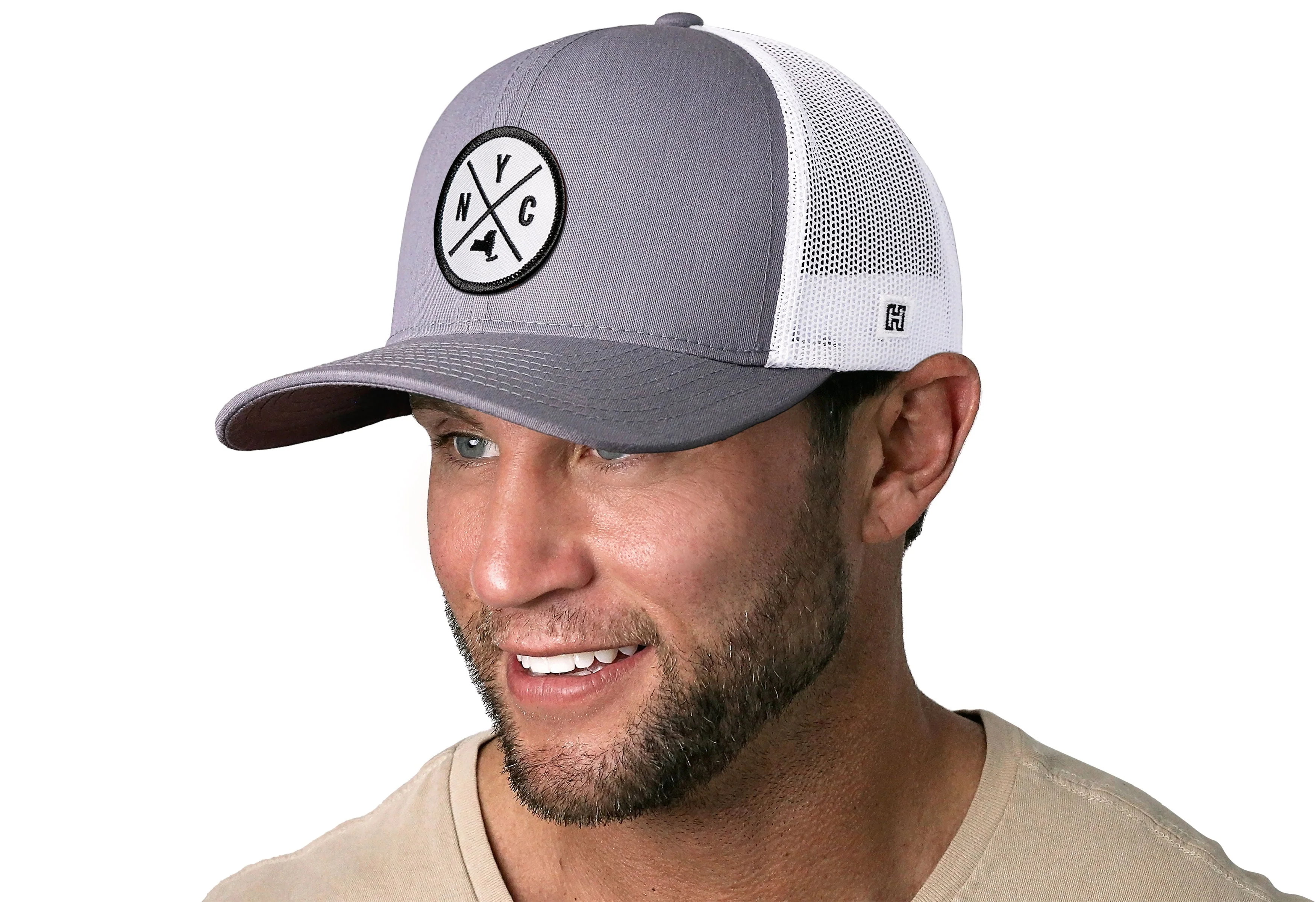 New York City Trucker Hat  |  Gray-White NYC X Snapback - Image 3