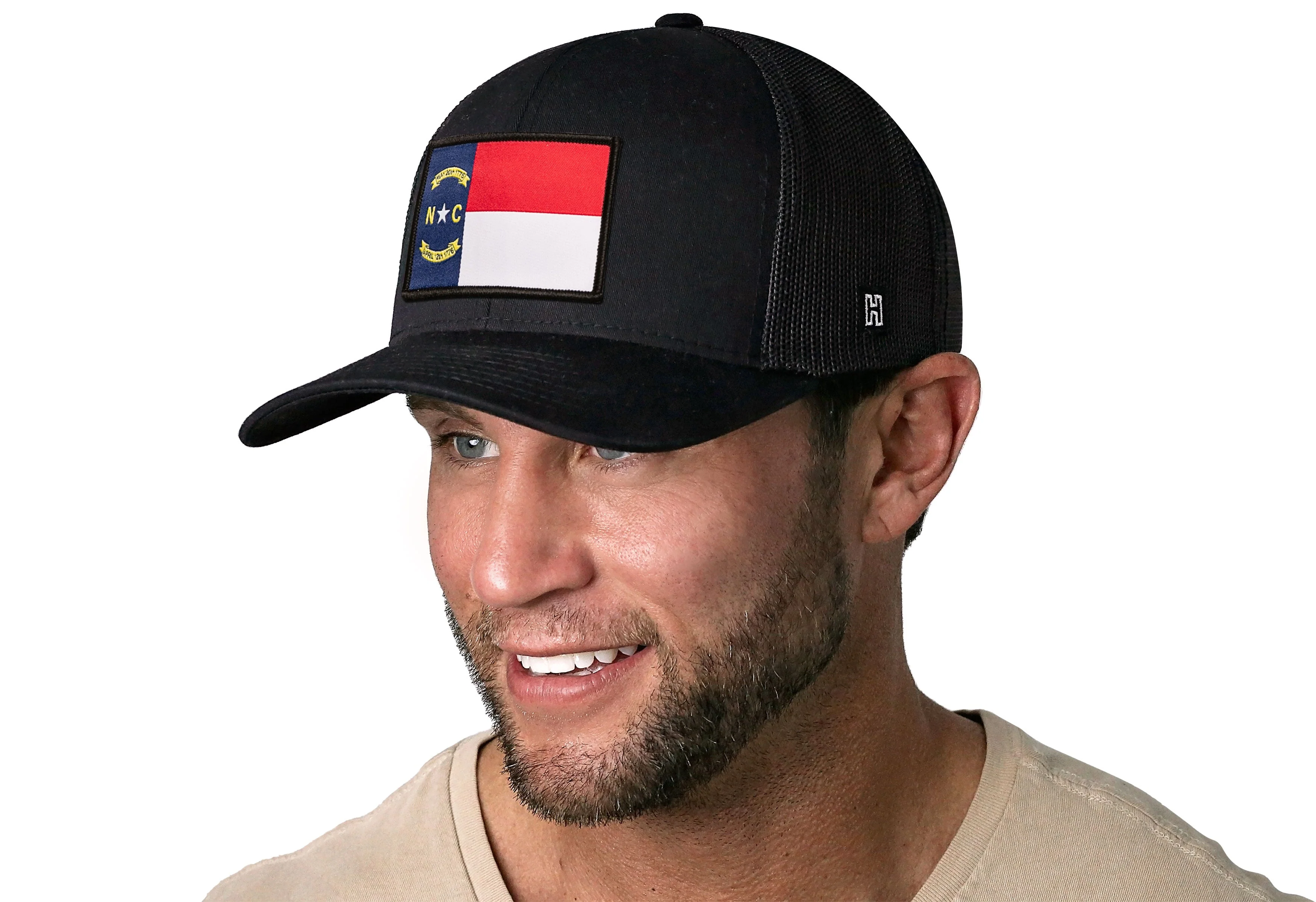 North Carolina Flag Trucker Hat  |  Black NC Snapback - Image 3