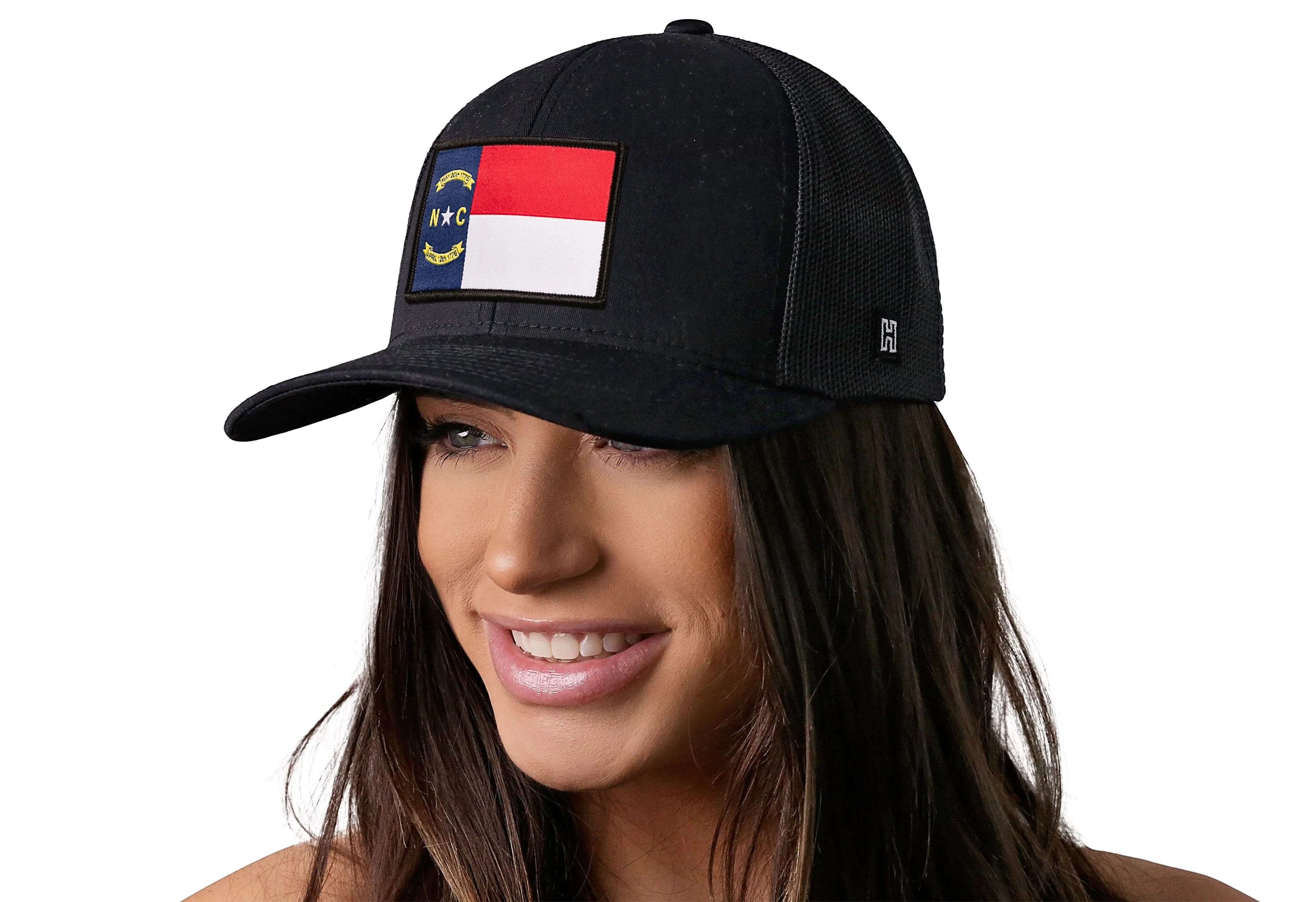 North Carolina Flag Trucker Hat  |  Black NC Snapback - Image 4