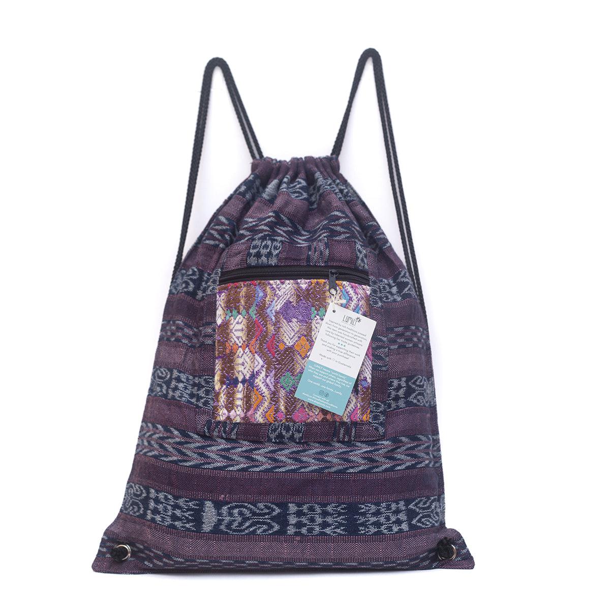 Salsa Upcycled Corte Backpack - Unique Guatemalan Handicraft - Image 11