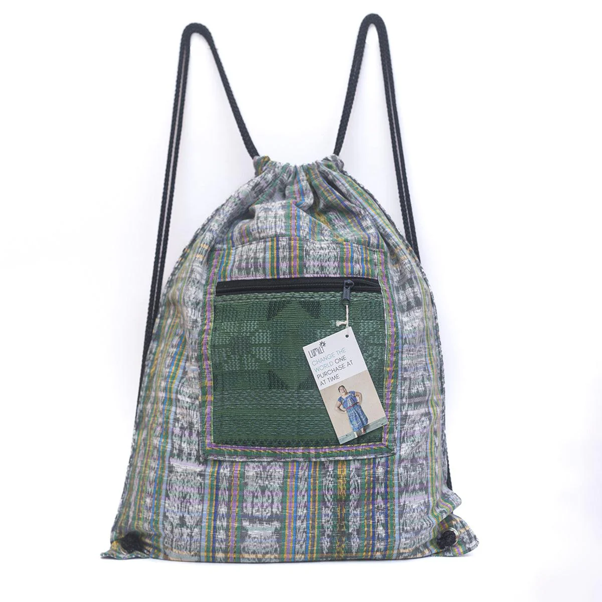 Salsa Upcycled Corte Backpack - Unique Guatemalan Handicraft - Image 17