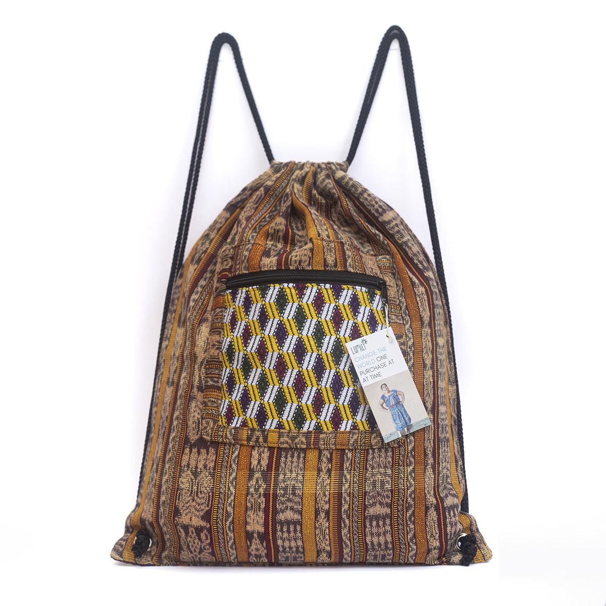 Salsa Upcycled Corte Backpack - Unique Guatemalan Handicraft - Image 20