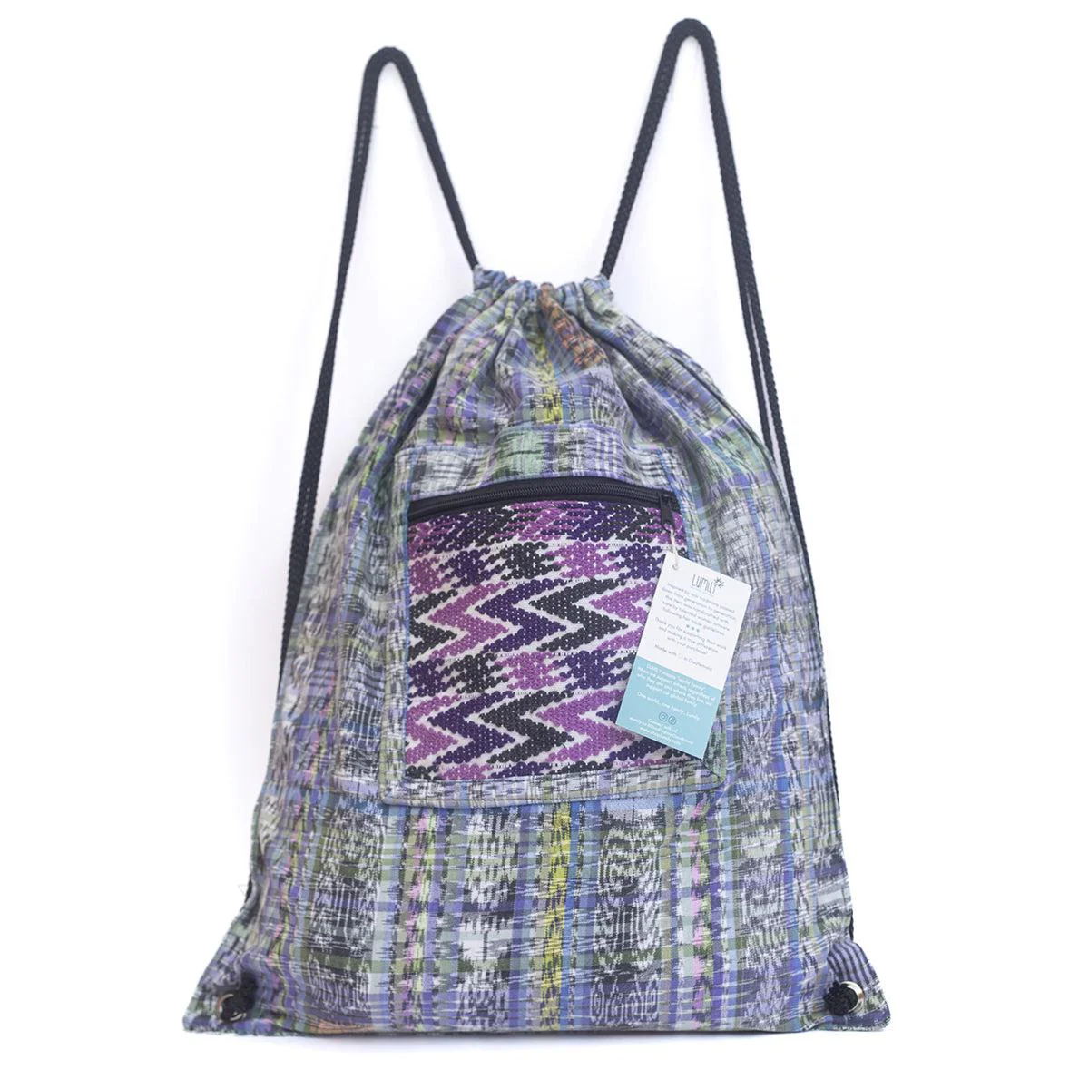 Salsa Upcycled Corte Backpack - Unique Guatemalan Handicraft - Image 21