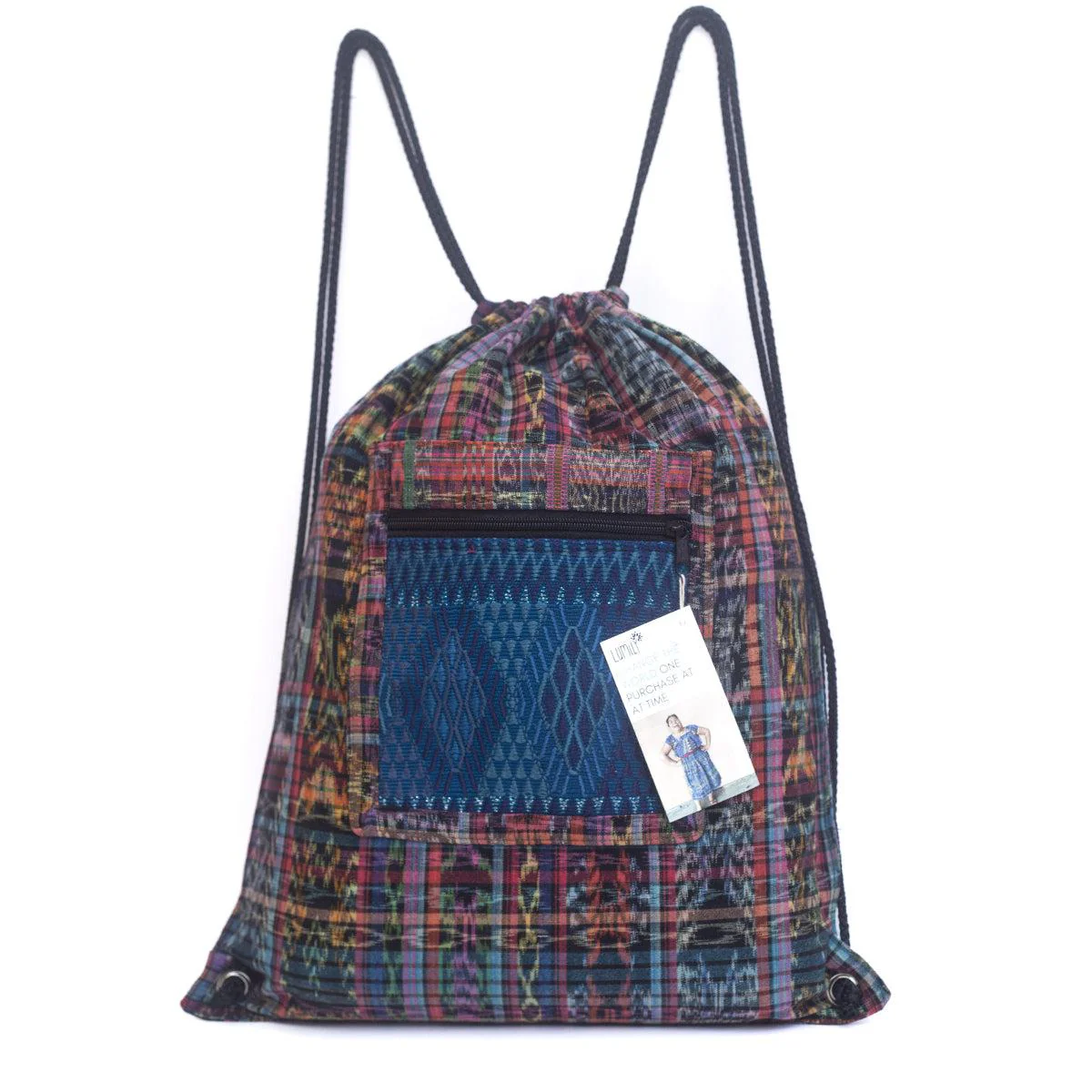 Salsa Upcycled Corte Backpack - Unique Guatemalan Handicraft - Image 22