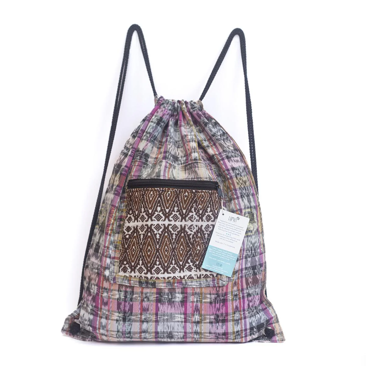 Salsa Upcycled Corte Backpack - Unique Guatemalan Handicraft - Image 30