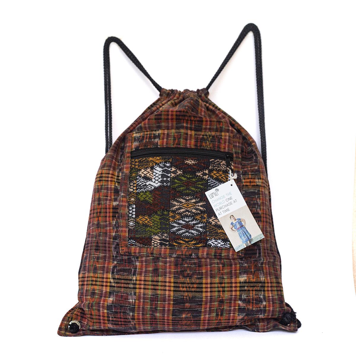 Salsa Upcycled Corte Backpack - Unique Guatemalan Handicraft - Image 34