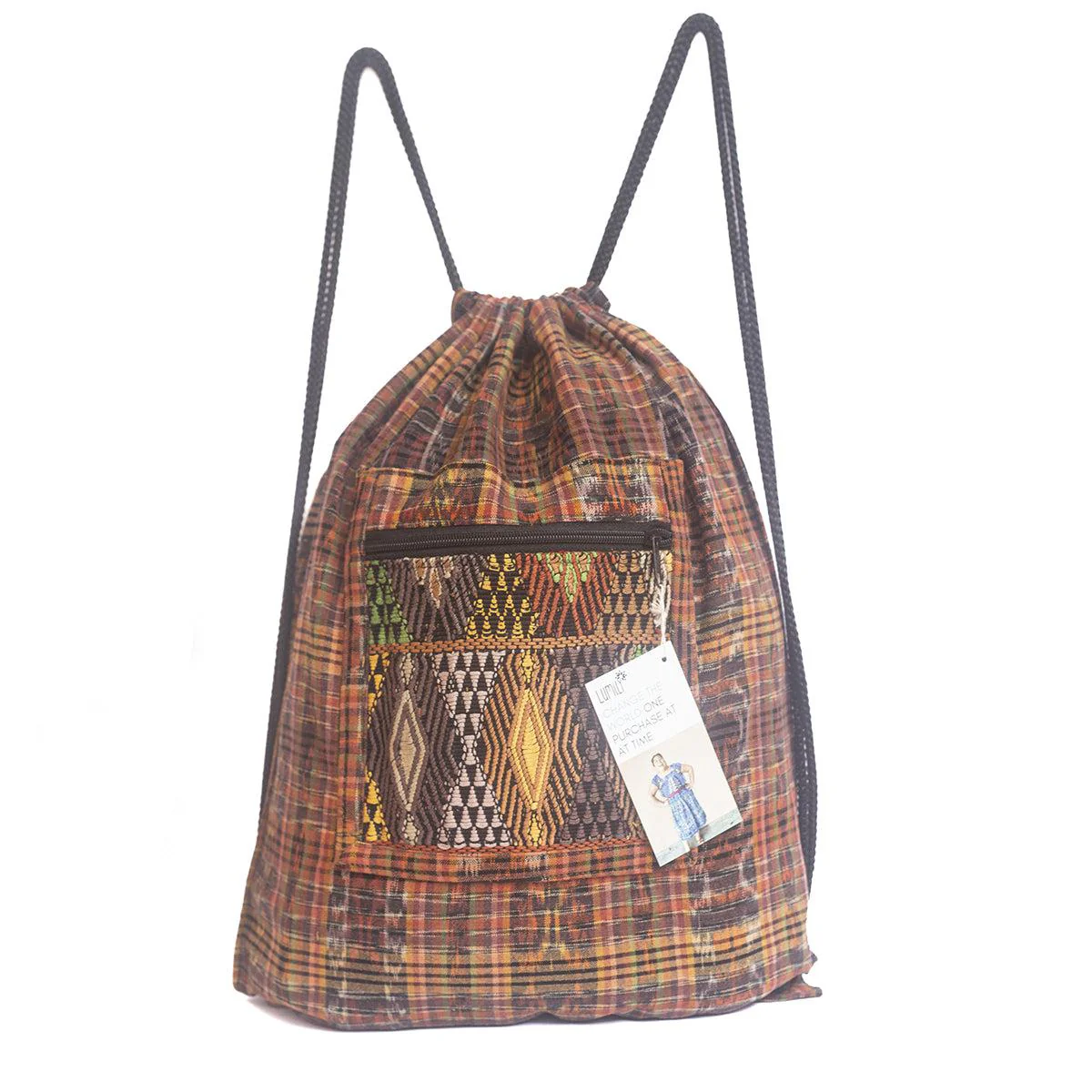 Salsa Upcycled Corte Backpack - Unique Guatemalan Handicraft - Image 36
