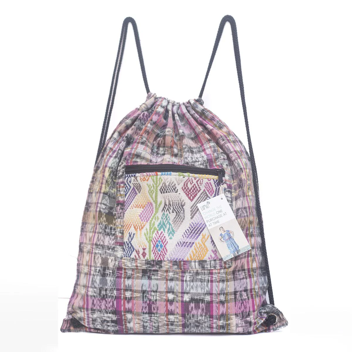 Salsa Upcycled Corte Backpack - Unique Guatemalan Handicraft - Image 45