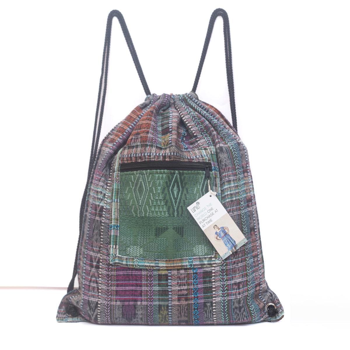 Salsa Upcycled Corte Backpack - Unique Guatemalan Handicraft - Image 46