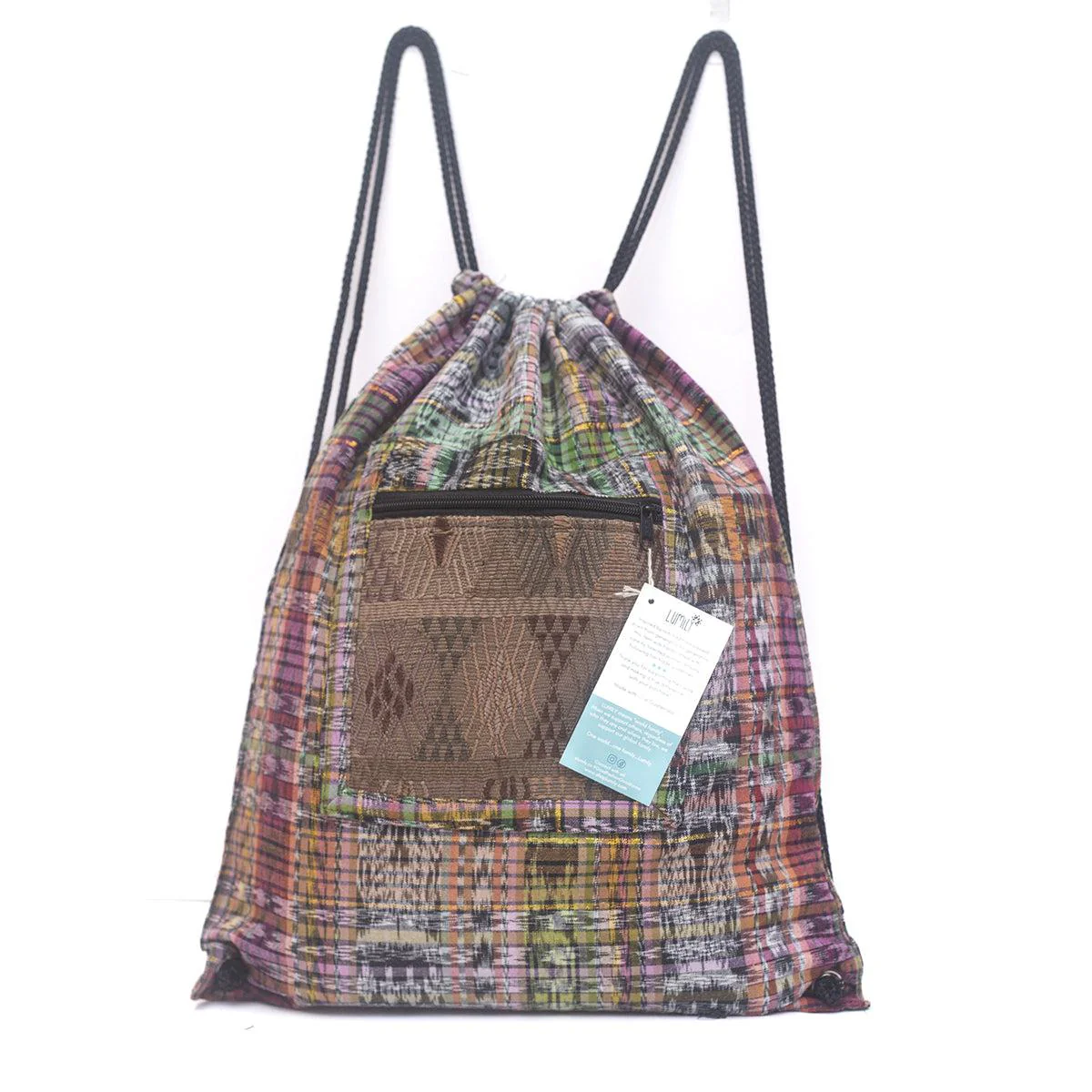 Salsa Upcycled Corte Backpack - Unique Guatemalan Handicraft - Image 47