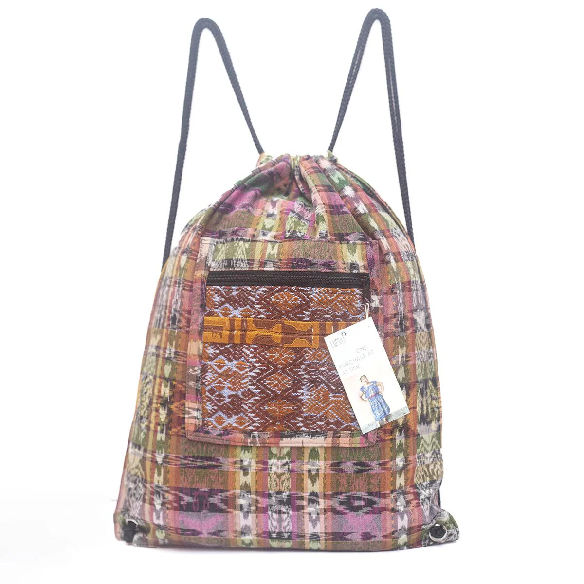 Salsa Upcycled Corte Backpack - Unique Guatemalan Handicraft - Image 49