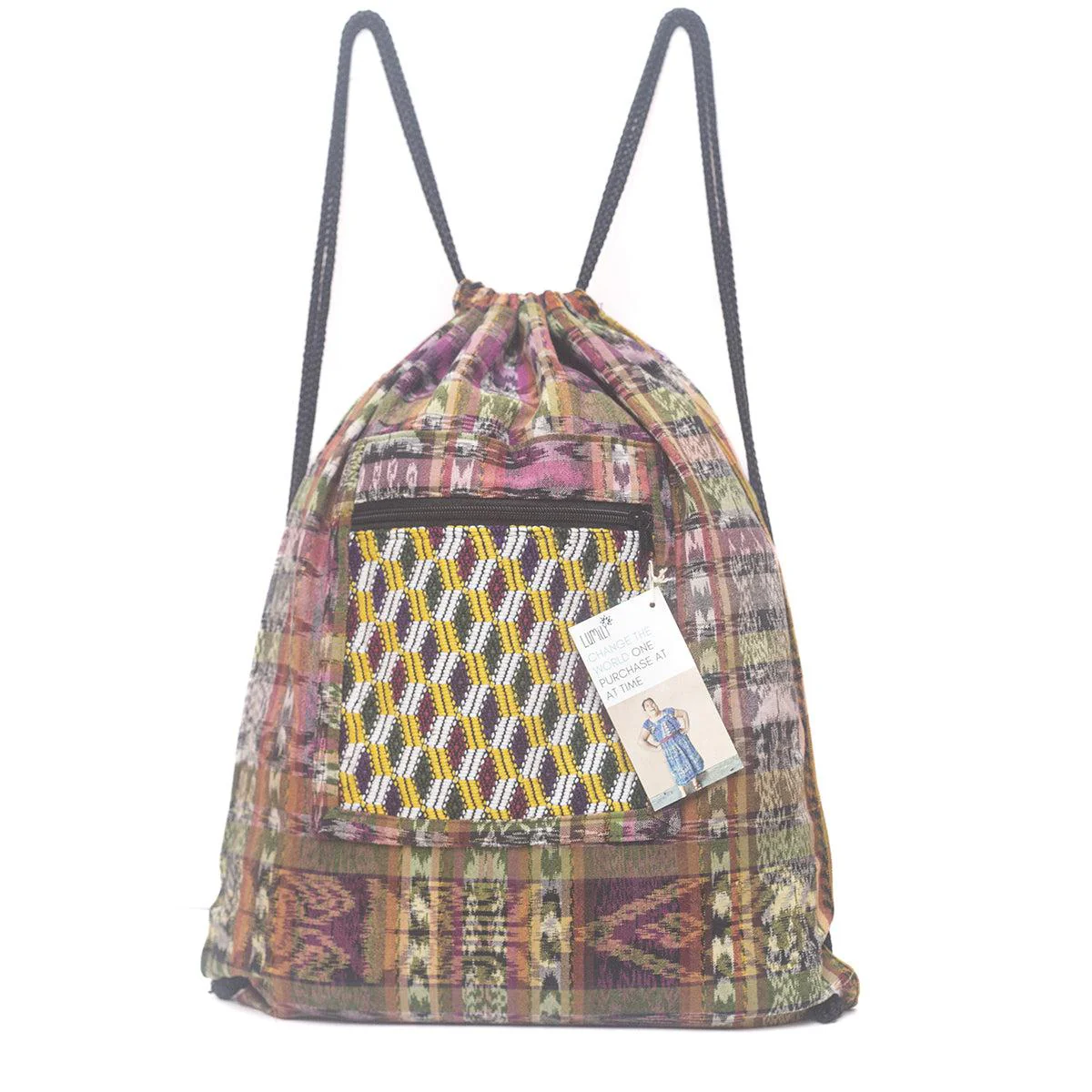 Salsa Upcycled Corte Backpack - Unique Guatemalan Handicraft - Image 52