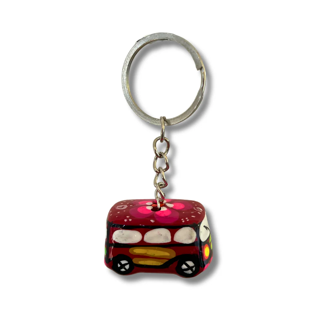 Volkswagen VW Van & Beetle Mexican Hand painted Clay Keychain - Mexico - Image 7