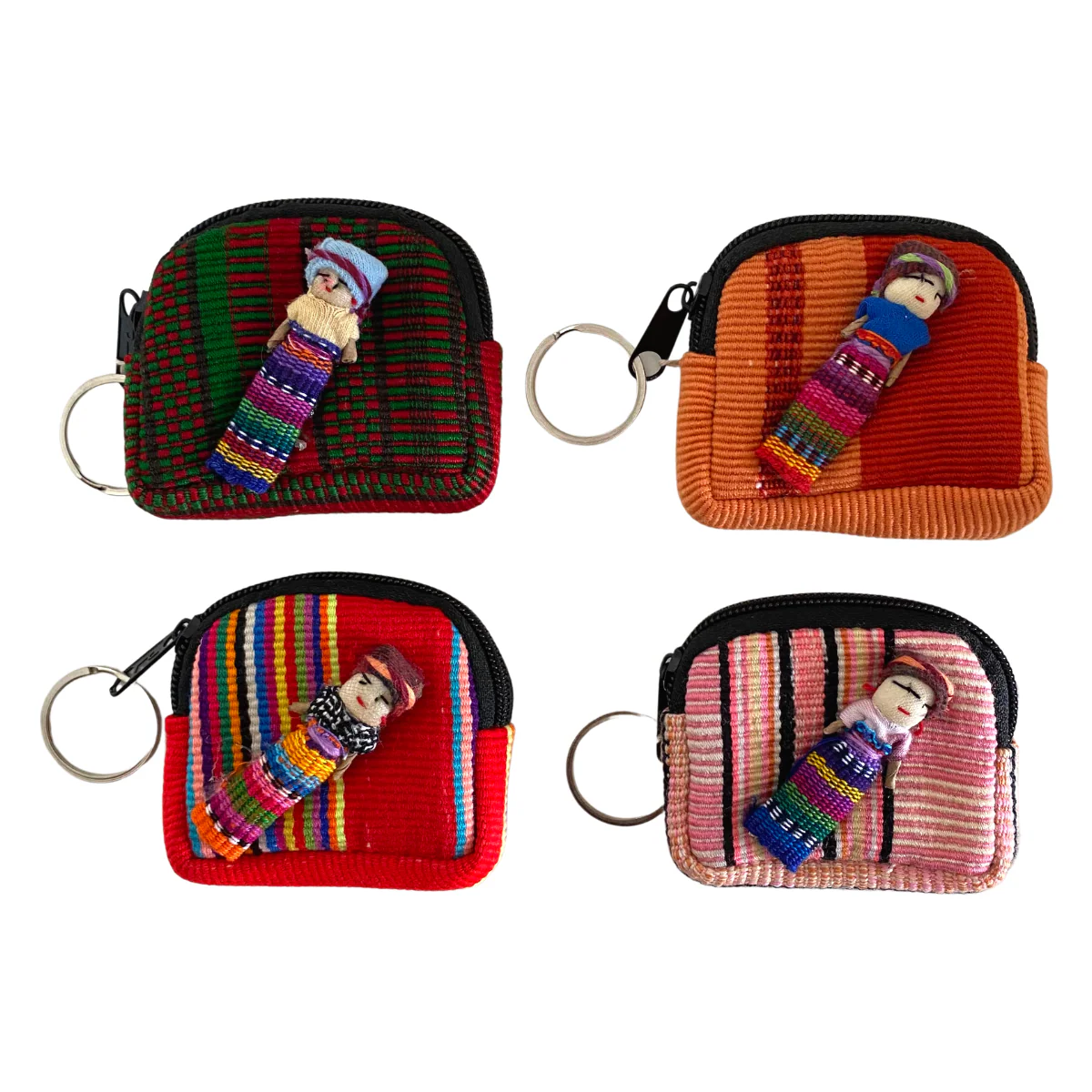 Worry Doll Tiny Bag Keychain | Coin Purse | AirPod Bag - Guatemala - Image 6